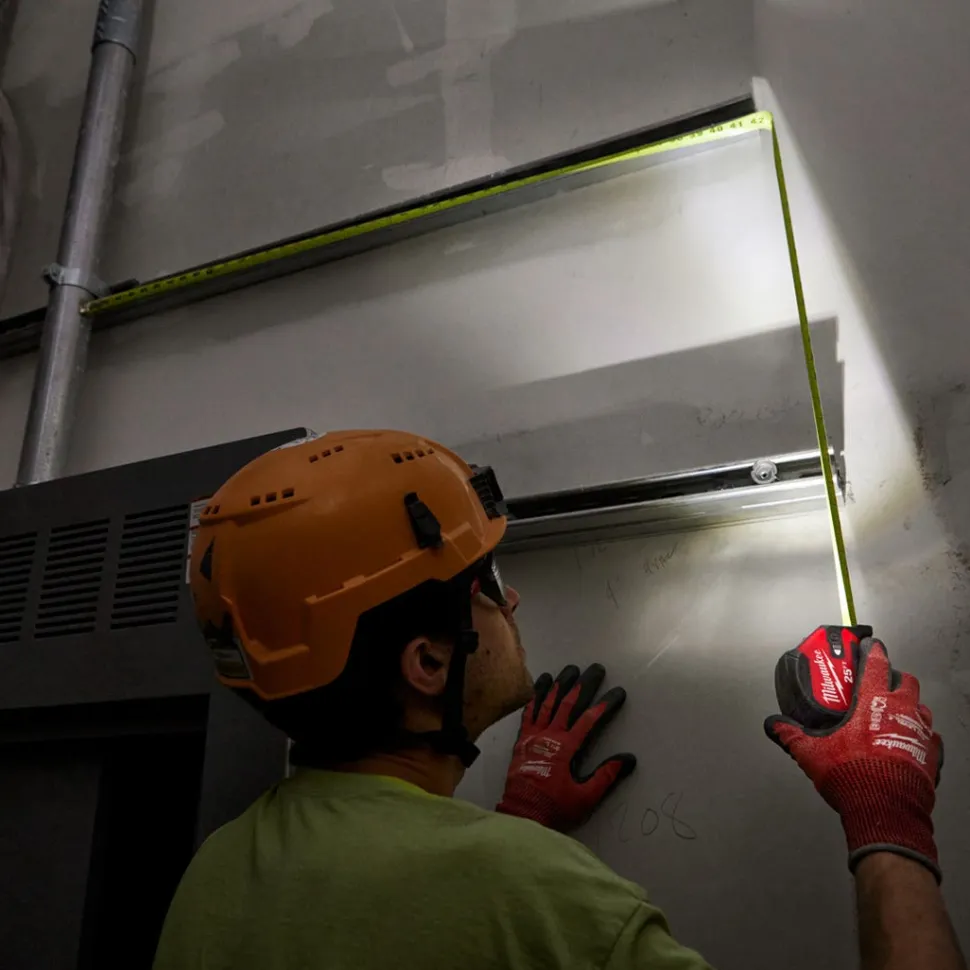 Milwaukee 25ft Compact Wide Blade Magnetic Tape Measure w/ Rechargeable 100L Light 48-22-0428