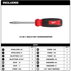 Milwaukee 14-in-1 Multi-Bit Screwdriver 48-22-2900