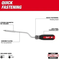 Milwaukee 2-in-1 Rotating Multi-Bit Screwdriver 48-22-2916