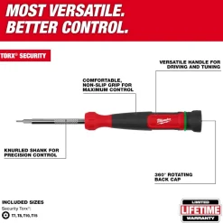 Milwaukee 4-in-1 TORX Security Precision Multi-Bit Screwdriver 48-22-2931