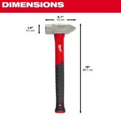 Milwaukee 2.5lb Fiberglass Cross Peen Hammer 48-22-9313