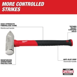 Milwaukee 4lb Fiberglass Cross Peen Hammer 48-22-9315