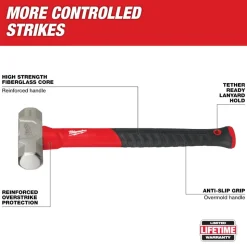 Milwaukee 2.5lb Fiberglass Engineer Hammer 48-22-9312