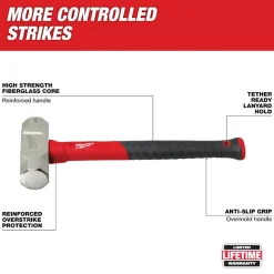 Milwaukee 4lb Fiberglass Engineer Hammer 48-22-9314