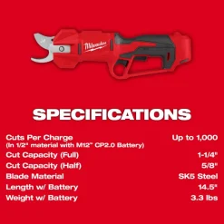 Milwaukee M12 Brushless Pruning Shears Kit 2534-21