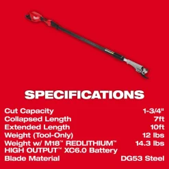 Milwaukee M18 Brushless Telescoping Pole Pruning Shears Kit 3008-21