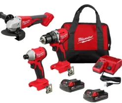 Milwaukee M18 Compact Brushless 2-Tool Combo Kit & M18 Brushless 4-1/2" / 5" Cut-Off Grinder, Paddle Switch