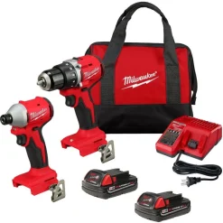 Milwaukee M18 Compact Brushless 2-Tool Combo Kit & M18 Brushless 4-1/2" / 5" Cut-Off Grinder, Paddle Switch