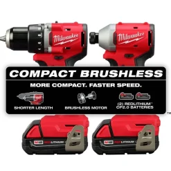 Milwaukee M18 Compact Brushless 2-Tool Combo Kit & M18 Brushless 4-1/2