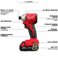 Milwaukee M18 Compact Brushless 2-Tool Combo Kit 3692-22CT