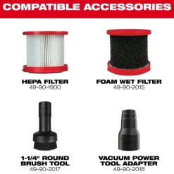 Milwaukee M18 Cordless 2 Gallon Wet/Dry HEPA Vacuum 0880-20