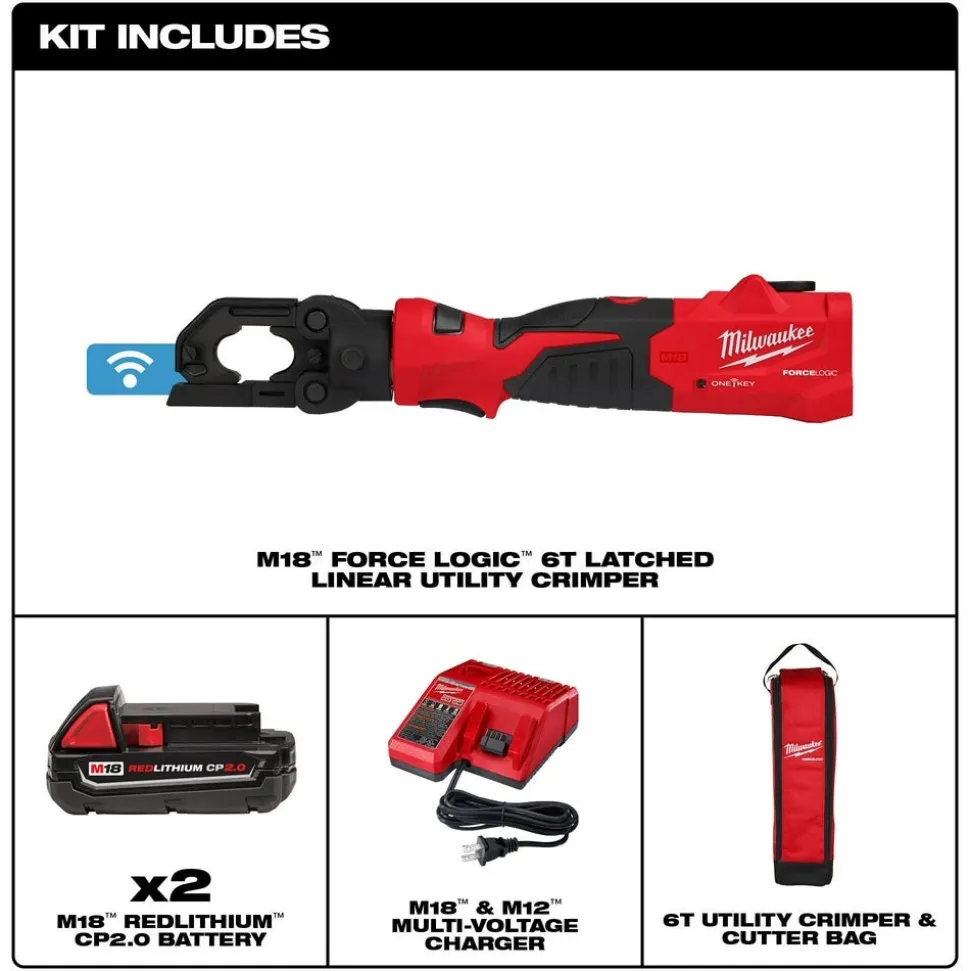 Milwaukee M18 FORCE LOGIC 6T Latched Linear Utility Crimper 2979-22