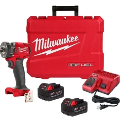 Milwaukee M18 FUEL 1/2 " Compact Impact Wrench Pin Detent Kit + 31pc. Impact Duty Metric/SAE Deep Socket Set Bundle KIT-2855P-22R-49-66-6806