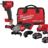 Milwaukee M18 FUEL 5" Braking Grinder w/ ONE-KEY Paddle Switch, No Lock & M18 FUEL 1/2" Compact Impact Wrench w/ Friction Ring Bare Tool