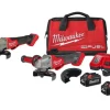 Milwaukee M18 FUEL 5" Braking Grinder w/ ONE-KEY Paddle Switch, No Lock & M18 FUEL 1/2 " Compact Impact Wrench w/ Friction Ring Bare Tool