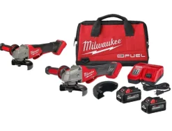Milwaukee M18 FUEL 5" Braking Grinder w/ ONE-KEY Paddle Switch, No Lock & M18 FUEL 1/2 " Compact Impact Wrench w/ Friction Ring Bare Tool