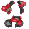 Milwaukee M12 FUEL 2-1/2" Compact Band Saw, 3" Compact Cut Off Tool & 1/4" Hex Impact Driver Bare Tool Bundle