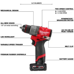 Milwaukee M12 FUEL 1/2" Drill/Driver Kit 3403-22