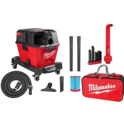 Milwaukee M18 FUEL 6 Gallon Wet/Dry Vacuum & Vacuum Tool Storage Bag & AIR-TIP 4-in-1 Right Angle Cleaning Tool 0910-20 & 49-90-2019 & 49-90-2026