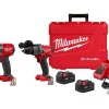Milwaukee M18 FUEL 1/2" Hammer Drill/Driver Kit & M18 FUEL 1/2" Mid-Torque Impact Wrench w/ Friction Ring 2904-22 & 2962-20