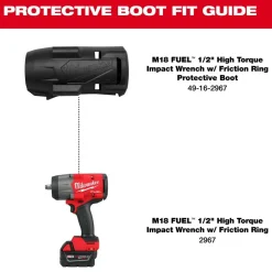 Milwaukee M18 FUEL 1/2" High Torque Impact Wrench w/ Friction Ring Protective Boot 49-16-2967