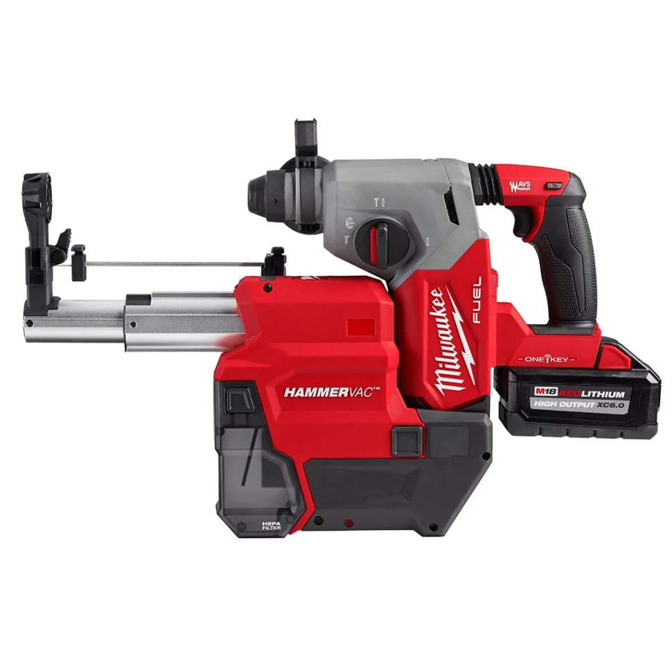 Milwaukee M18 FUEL 1" SDS Plus Rotary Hammer Dust Extractor Kit w/ ONE-KEY 2914-22DE