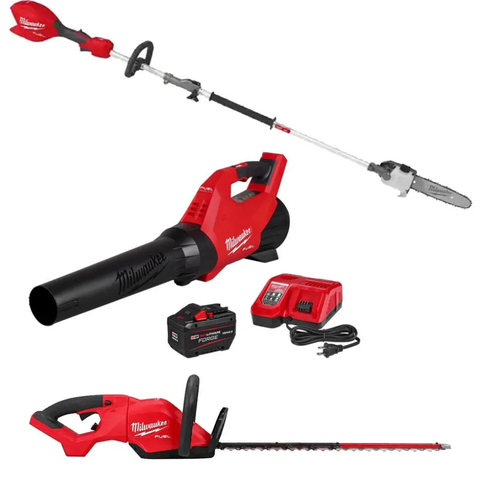 Milwaukee M18 FUEL Blower, QUIK-LOK Pole Saw & 24" Hedge Trimmer Bundle