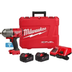Milwaukee M18 FUEL High Torque Impact Wrench 1/2" Friction Ring ONE-KEY Kit + XC5.0 Oil Resistant Battery Bundle KIT-2863-22R-48-11-1850R
