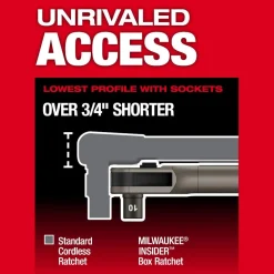 Milwaukee M12 FUEL INSIDER Extended Reach Box Ratchet 3050-21