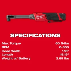 Milwaukee M12 FUEL INSIDER Extended Reach Box Ratchet 3050-21