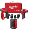 Milwaukee M12 FUEL Installation Drill/Driver, SURGE 1/4" Hex Hydraulic Driver & Radio/Charger Bare Tool Bundle