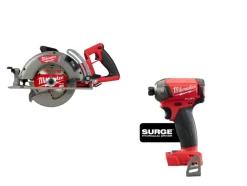 Milwaukee M18 FUEL Rear Handle 7-1/4" Circular Saw & M18 FUEL SURGE 1/4" Hex Hydraulic Driver 2830-20 & 2760-20