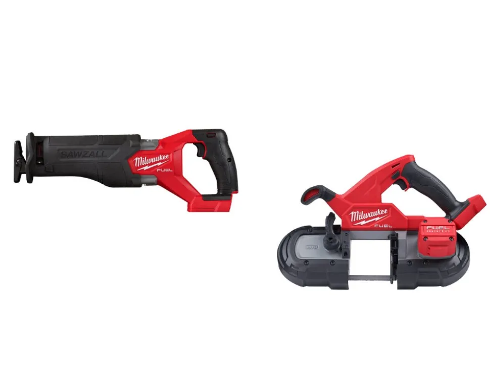 Milwaukee M18 FUEL SAWZALL Recip Saw & M18 FUEL Compact Band Sawl - Tool Only 2821-20 & 2829-20