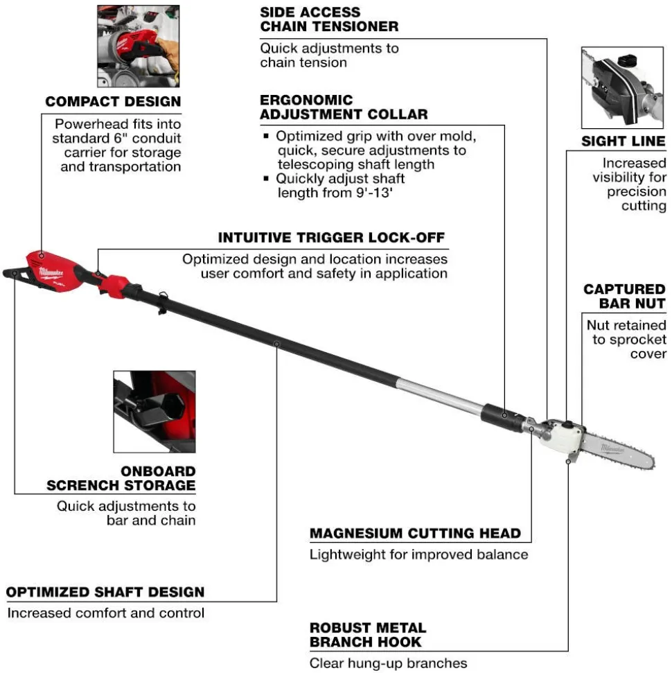 Milwaukee M18 Fuel Telescoping Pole Saw Kit 3013-21