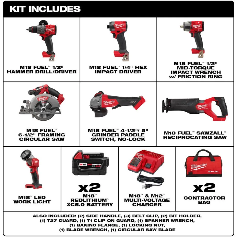 Milwaukee M18 FUEL 7-Tool Combo Kit 3697-27