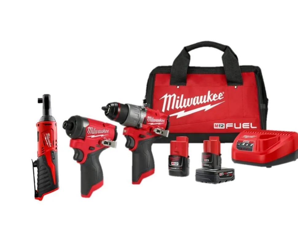 Milwaukee M12 FUEL 2-Tool Combo Kit & M12 3/8" Ratchet