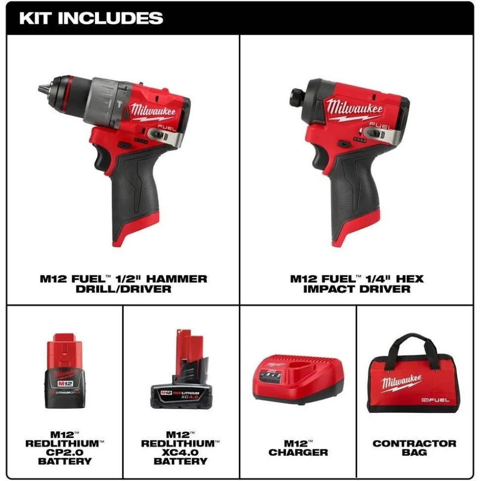 Milwaukee M12 FUEL 2-Tool Combo Kit & M12 3/8" Ratchet