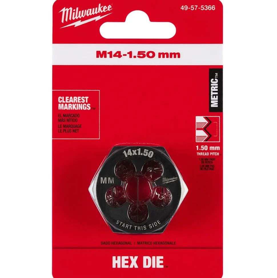 Milwaukee M14-1.50 mm 1-7/16" Hex Threading Die 49-57-5366