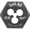 Milwaukee M5-0.90 mm 1-Inch Hex Threading Die 49-57-5328