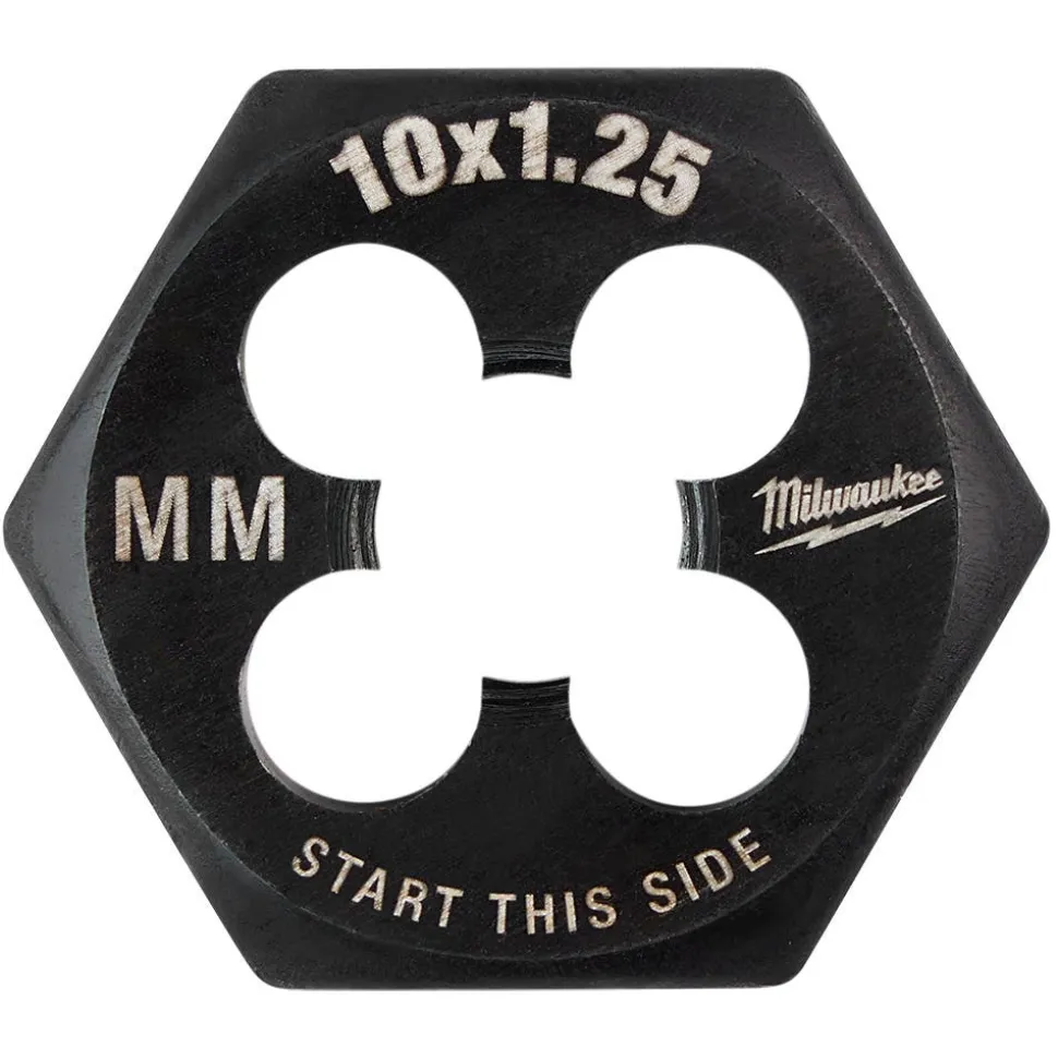 Milwaukee M10-1.25 mm 1-Inch Hex Threading Die 49-57-5353