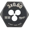 Milwaukee M3-0.60 mm 1-Inch Hex Threading Die 49-57-5310