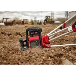 Milwaukee M18 Red Exterior Dual Slope Rotary Laser Level Kit w/ Receiver, Remote, Grade Rod & Tripod 3704-21T
