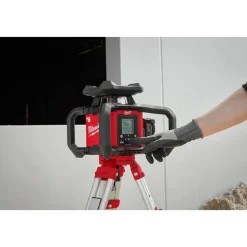 Milwaukee M18 Red Exterior Dual Slope Rotary Laser Level Kit w/ Receiver, Remote, Grade Rod & Tripod 3704-21T