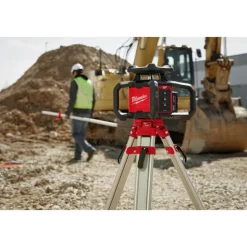 Milwaukee M18 Red Exterior Rotary Laser Level Kit w/ Receiver, Tripod, & Grade Rod 3701-21T