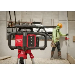 Milwaukee M18 Red Exterior Rotary Laser Level Kit w/ Receiver, Tripod, & Grade Rod 3701-21T