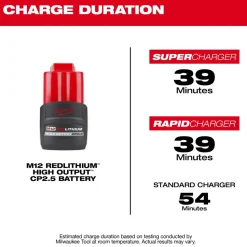 Milwaukee M12 REDLITHIUM HIGH OUTPUT CP2.5 Battery Pack 48-11-2425