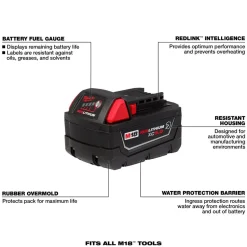 Milwaukee M18 REDLITHIUM XC5.0 Resistant Battery 48-11-1850R