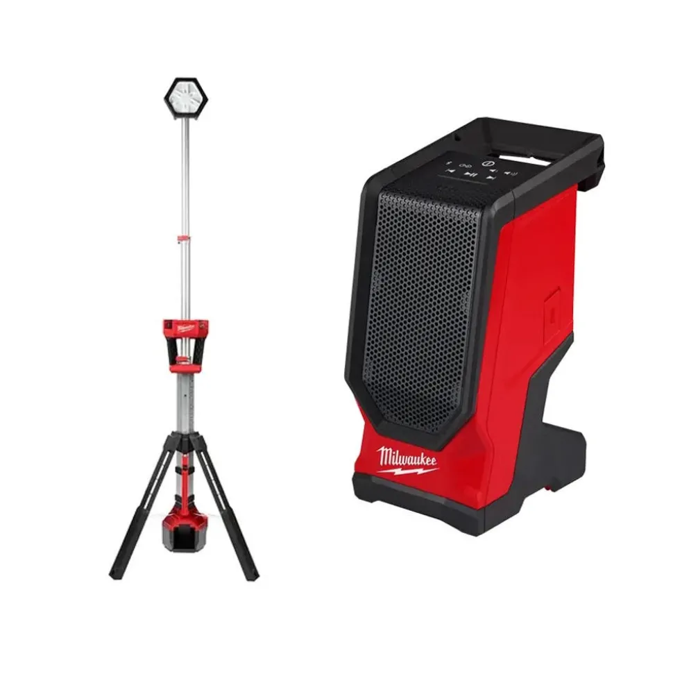 Milwaukee M18 ROCKET Dual Power Tower Light & Bluetooth Speaker Bare Tool Bundle