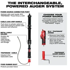 Milwaukee M12 TRAPSNAKE 4' Urinal Auger 3574-21