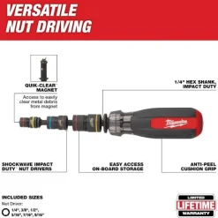 Milwaukee Multi-Nut Driver w/ SHOCKWAVE Impact Duty Magnetic Nut Drivers 48-22-2921